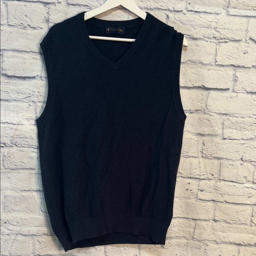Brooks Brothers Sweater Vest Cashmere Cotton Blend V-neck Size Large Men Unisex